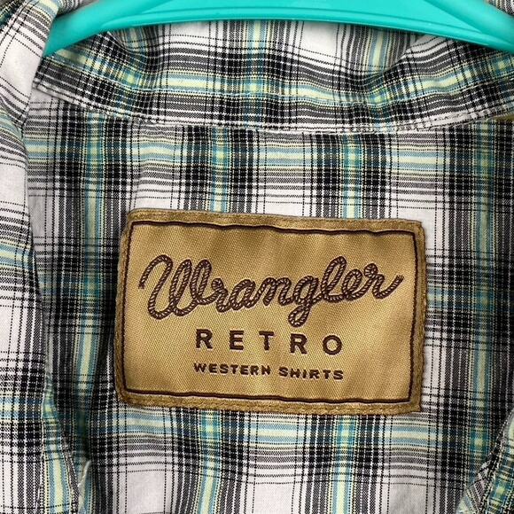 Wrangler Retro Pearl Snap Shirt Men's Small Green Plaid Western Rodeo Cowboy - Picture 8 of 10